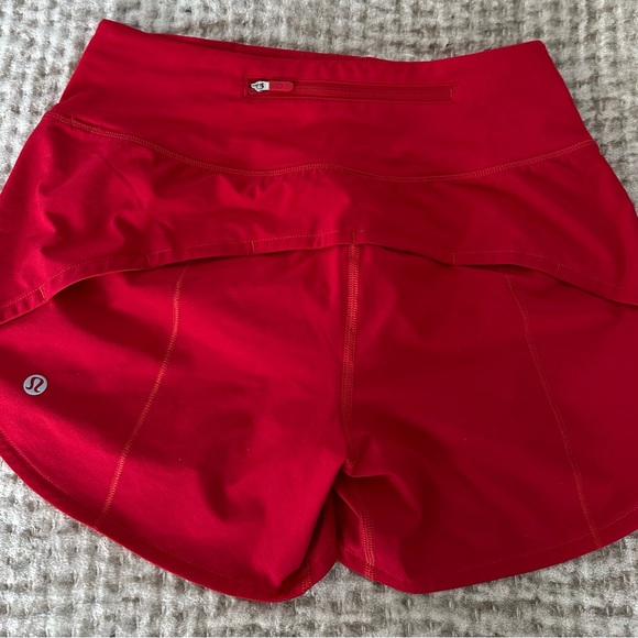 LULULEMON ATHLETICA Ladies Women Size 2 Tall Red Speed Up Athletic Shorts - Picture 7 of 10